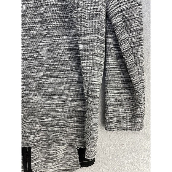 Urban Black Women's Cardigan Open Front Hooded Long Sleeve Marled Sweater - Picture 3 of 13